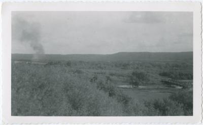 Road leading from the school across the bridge to the Reserve, Round Lake Sask.