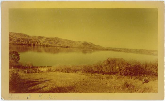 Round Lake taken from the school property : across the Lake is the Reserve