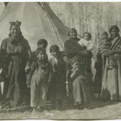 White Whale Indians visiting their children at the school