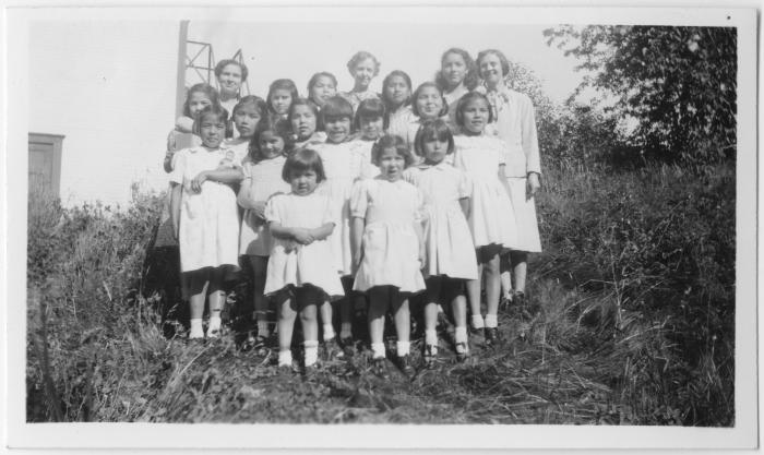 Staff and girls of the Crosby Girls' School