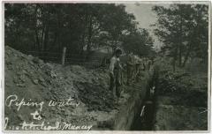 Students digging trenches for water pipes at the Mount Elgin Indian Industrial Institute, Muncey