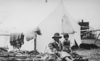 Stoney Nakoda family outdoors in summer