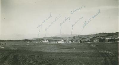 Distant view of Morley, Alberta