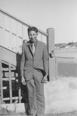 Stoney Nakoda boy at school