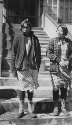 Two senior girls at school