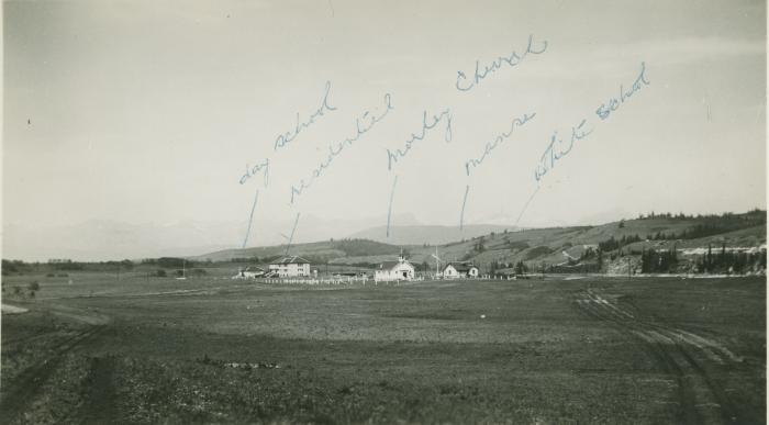 Distant view of Morley, Alberta