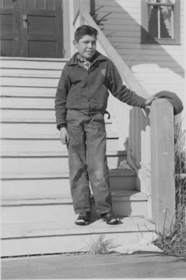 Stoney Nakoda boy at school