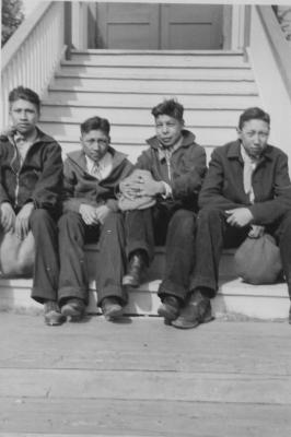Stoney Nakoda Senior boys at school