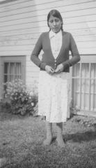 Lily Wildman outside minister's house