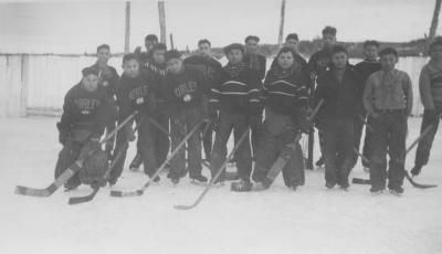 Hockey team, Morley, Alberta