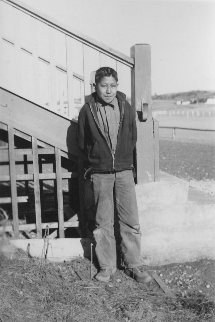 Stoney Nakoda boy at school