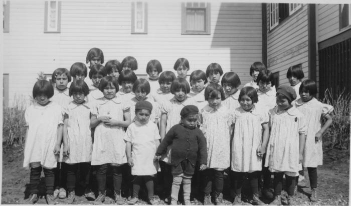 Junior division at the Morley Residential School