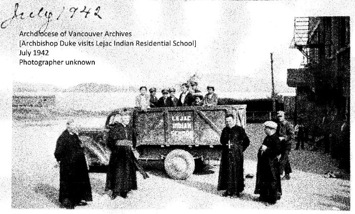 [Archbishop Duke visits Lejac Indian Residential School]