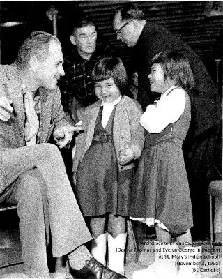 [Donna Thomas and Evelyn George in pageant at St. Mary's Indian School]