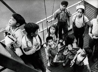 School Children on Deck of Boat