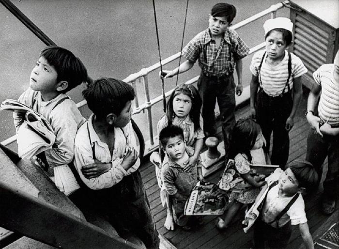 School Children on Deck of Boat