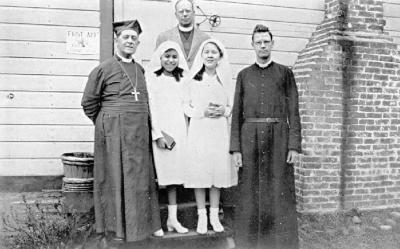 Group outside Alert Bay Preventorium, B.C.