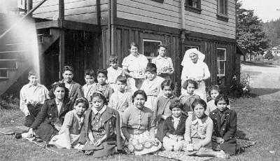 St. Michael's Preventorium, Alert Bay, B.C. - Patients and staff