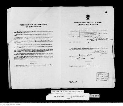 Quarterly Return, 30 June 1945