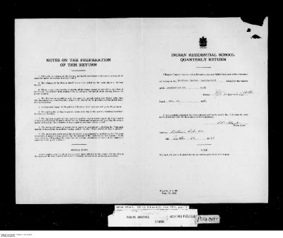 Quarterly Return, 30 September 1948