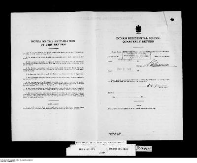 Quarterly Return, 31 March 1947