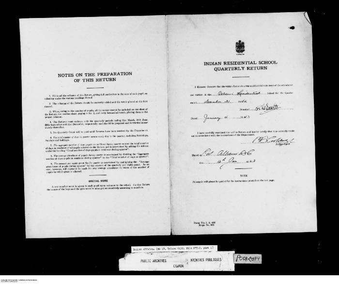 Quarterly Return - Partial, 31 December 1942