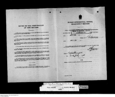 Quarterly Return, 30 June 1951