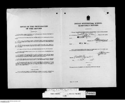 Quarterly Return, 30 September 1950