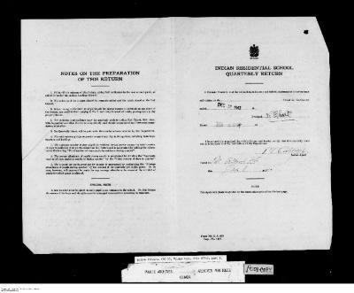 Quarterly Return, 31 December 1943