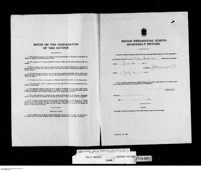 Quarterly Return, 30 June 1949