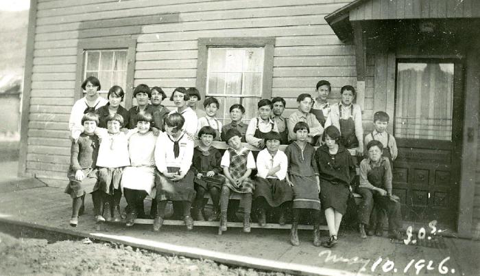Students at St. Paul's Hostel, Dawson