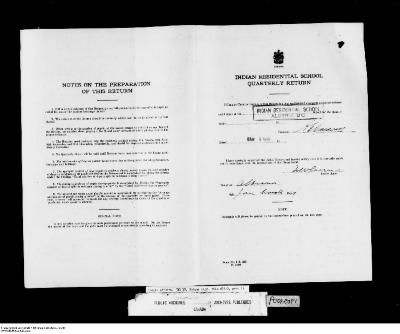 Quarterly Return, 31 December 1948