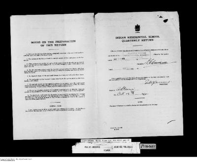 Quarterly Return, 30 September 1948