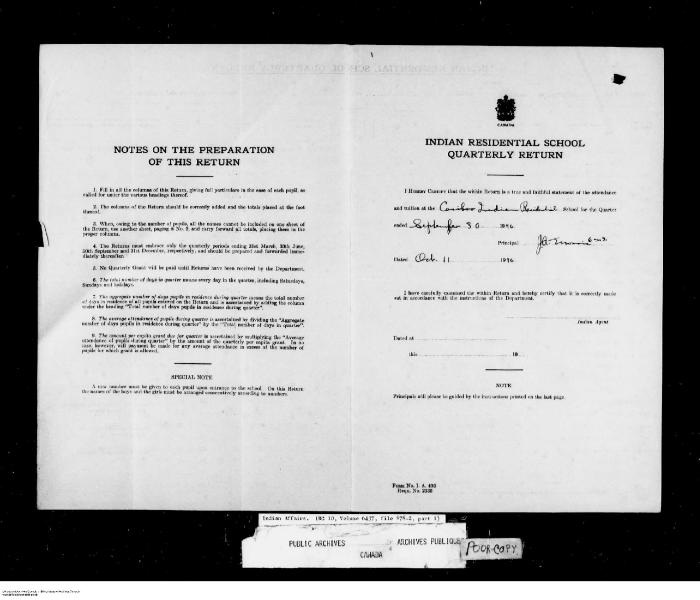 Quarterly Return, 30 September 1946