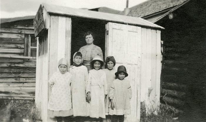 Girls brought to Anglican Hostel at Dawson