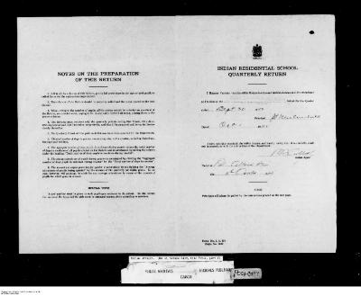 Quarterly Return, 30 September 1943