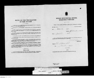 Quarterly Return, 31 December 1943