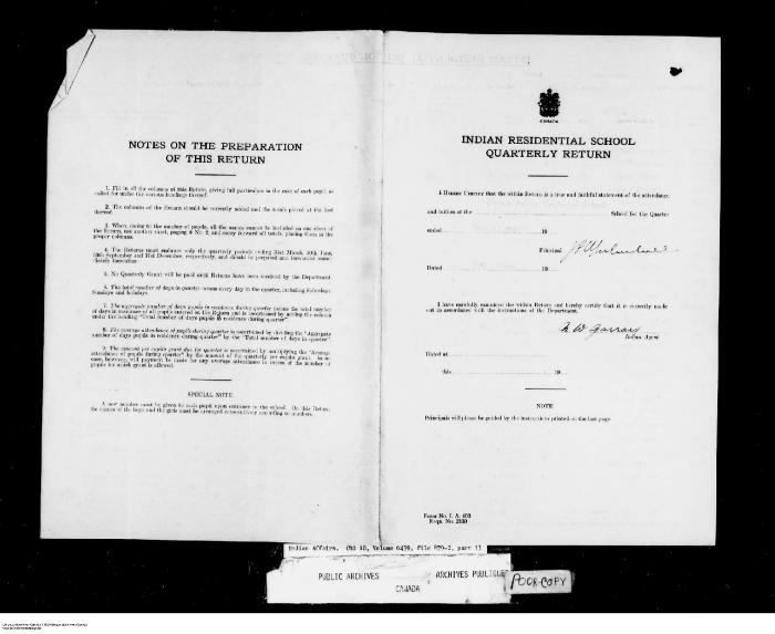 Quarterly Return - Partial, 31 March 1946