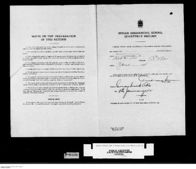 Quarterly Return, 31 December 1944