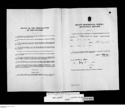 Quarterly Return, 30 June 1951