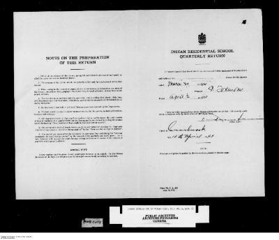 Quarterly Return, 31 March 1944