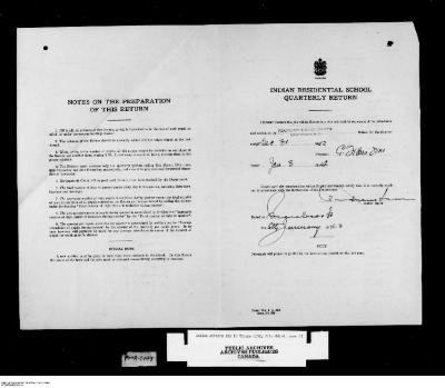 Quarterly Return, 31 December 1941