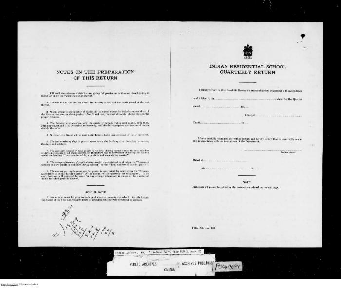 Quarterly Return, 31 December 1952