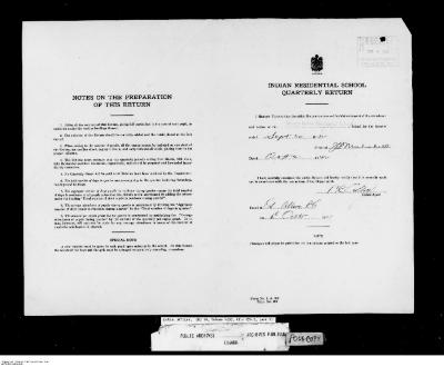 Quarterly Return, 30 September 1942