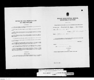 Quarterly Return, 31 December 1951