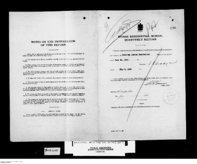 Quarterly Return, 30 June 1950