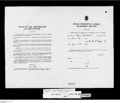 Quarterly Return, 30 June 1943