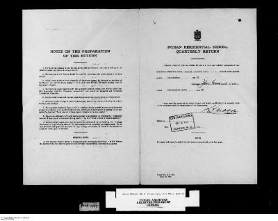 Quarterly Return, 30 September 1943