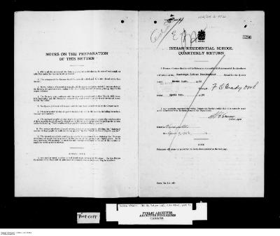 Quarterly Return, 31 March 1950