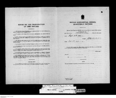 Quarterly Return, 30 September 1947